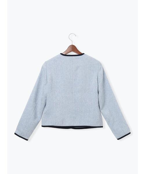 Te chichi(テチチ)の「ライトツイードバイカラージャケット《2026 spring catalog item》(ノーカラージャケット・レディース・アイボリー/ブルー・F)」の19枚目の写真