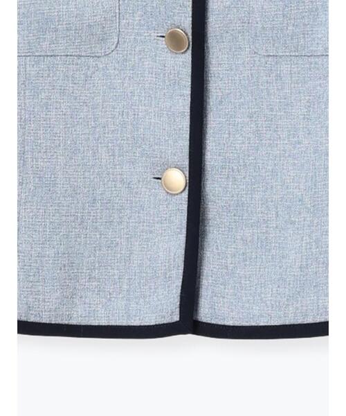 Te chichi(テチチ)の「ライトツイードバイカラージャケット《2026 spring catalog item》(ノーカラージャケット・レディース・アイボリー/ブルー・F)」の22枚目の写真