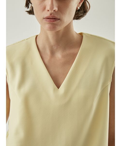 Henon.(ヘノン)の「ドッキングVネックトップス(Tシャツ/カットソー・レディース・クリーム/ブラック・F)」の9枚目の写真