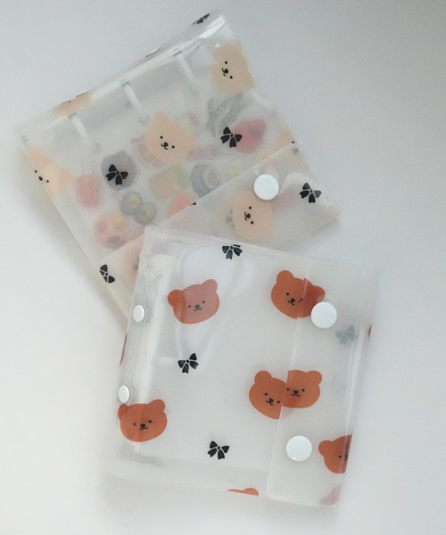 Jelly moo / ジェリームー 】 A8サイズ くまプリント ミニクリア