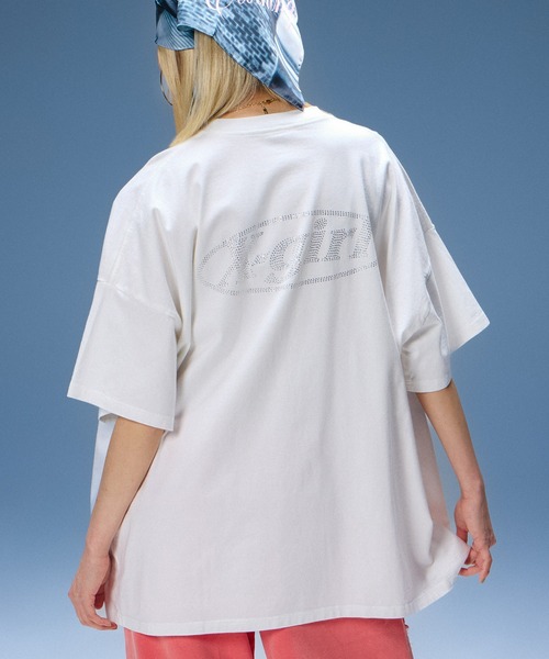 RHINESTONE OVAL LOGO S/S BIG TEE DRESS（ワンピース）｜X-girl