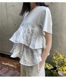 LE CIEL BLUE ルシェルブルーのカットソー ル シェル ブルー - LE CIEL BLEU | Color-Contrast Roundneck