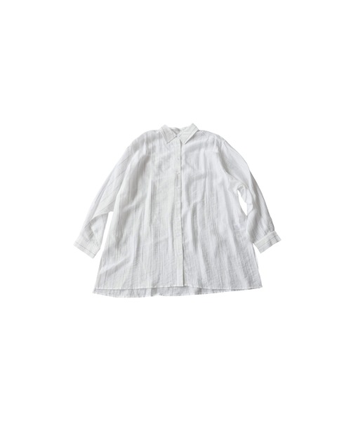 antiqua(アンティカ)の「ストライプ シアーシャツ(シャツ/ブラウス・レディース・ピンク/ホワイト/ブルー/ブラック・ONE SIZE)」の16枚目の写真