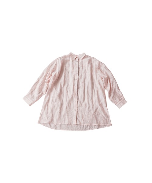 antiqua(アンティカ)の「ストライプ シアーシャツ(シャツ/ブラウス・レディース・ピンク/ホワイト/ブルー/ブラック・ONE SIZE)」の19枚目の写真