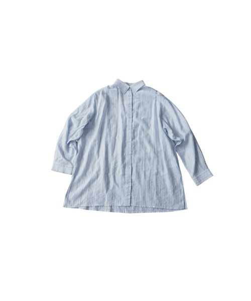 antiqua(アンティカ)の「ストライプ シアーシャツ(シャツ/ブラウス・レディース・ピンク/ホワイト/ブルー/ブラック・ONE SIZE)」の18枚目の写真
