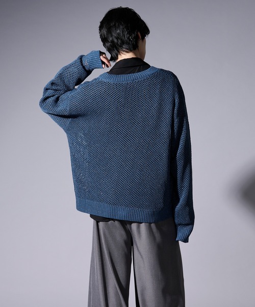 Ellno Loset（エルノロゼット）の「メタルボタンラメメッシュカーディガン（カーディガン/ボレロ・メンズ・ブラック/ブルー・SMALL/MEDIUM/LARGE）」の4枚目の写真