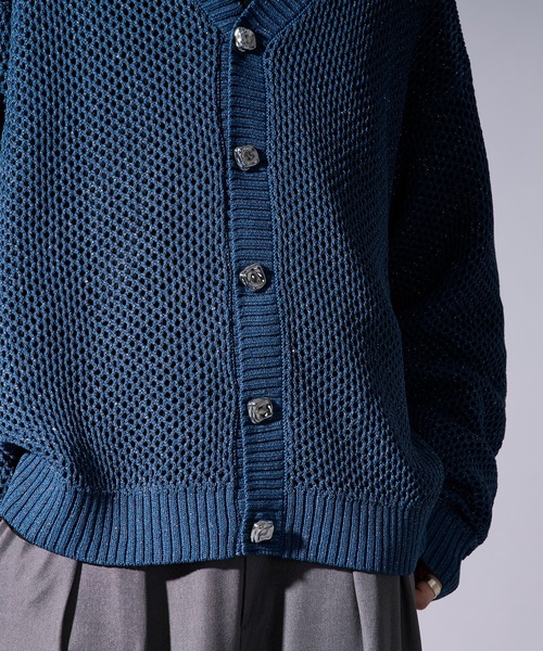 Ellno Loset（エルノロゼット）の「メタルボタンラメメッシュカーディガン（カーディガン/ボレロ・メンズ・ブラック/ブルー・SMALL/MEDIUM/LARGE）」の10枚目の写真