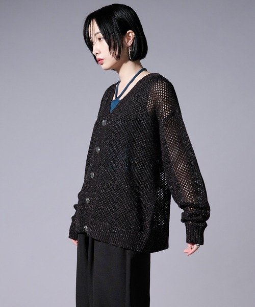 Ellno Loset(エルノロゼット)の「メタルボタンラメメッシュカーディガン(カーディガン/ボレロ・メンズ・ブラック/ブルー・SMALL/MEDIUM/LARGE)」の21枚目の写真