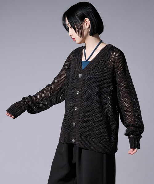 Ellno Loset(エルノロゼット)の「メタルボタンラメメッシュカーディガン(カーディガン/ボレロ・メンズ・ブラック/ブルー・SMALL/MEDIUM/LARGE)」の22枚目の写真