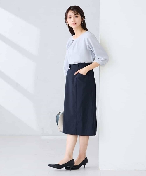 a.v.v(アーヴェヴェ)の「【WEB限定/洗える】タックスリーブカットソー(Tシャツ/カットソー・レディース・ネイビー/ダークインディゴブルー・38/40)」の20枚目の写真