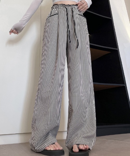 NANEA(ナネア)の「ギンガムチェック ウエストパイピングワイドパンツ(その他パンツ・レディース・ブラック・MEDIUM/SMALL)」の18枚目の写真