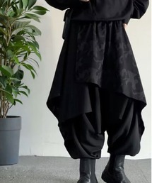 Candlestick（キャンドルスティック）の「ルーズシルエット ワイドパンツ レイヤード ドレープ 袴 パンツ（その他パンツ）」