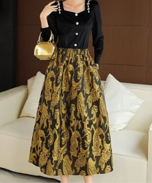 CHUL（チュル）の「フラワージャカードふんわりスカート（スカート）」