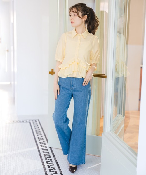 MISCH MASCH(ミッシュマッシュ)の「2026春夏新作 裾フリルシャツブラウス(シャツ/ブラウス・レディース・ブルー/イエロー/ホワイト・フリ-)」の6枚目の写真