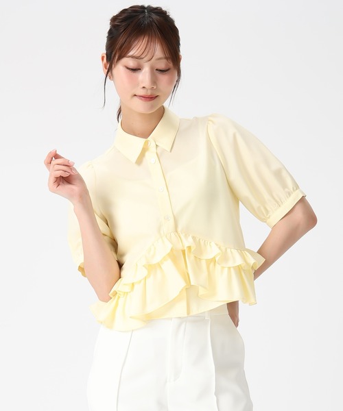 MISCH MASCH(ミッシュマッシュ)の「2026春夏新作 裾フリルシャツブラウス(シャツ/ブラウス・レディース・ブルー/イエロー/ホワイト・フリ-)」の8枚目の写真