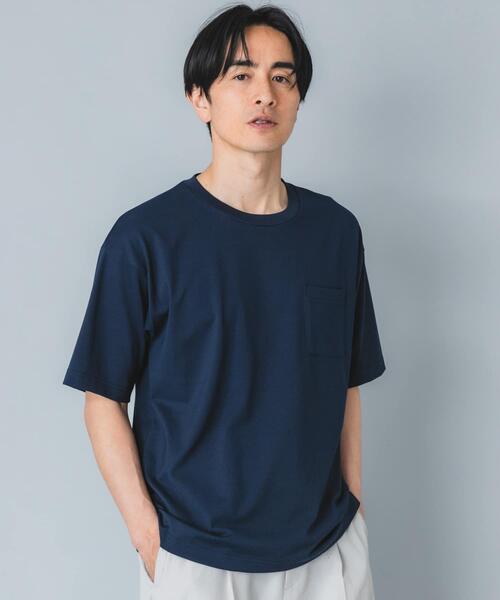 URBAN RESEARCH ROSSO MEN(アーバンリサーチロッソメン)の「『接触冷感/吸水速乾/UVカット』ハイクオリティリラックスフィットTシャツ(Tシャツ/カットソー・メンズ・ネイビー/ライトグレー/ホワイト/ブラック・X-LARGE/LARGE/MEDIUM/SMALL)」の6枚目の写真