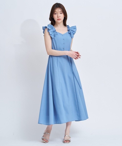 NOELA(ノエラ)の「肩フリルワンピース(ワンピース・レディース・ネイビー/ブルー/モカ・S/M)」の9枚目の写真