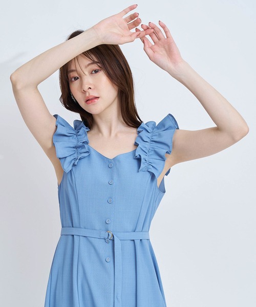 NOELA(ノエラ)の「肩フリルワンピース(ワンピース・レディース・ネイビー/ブルー/モカ・S/M)」の14枚目の写真