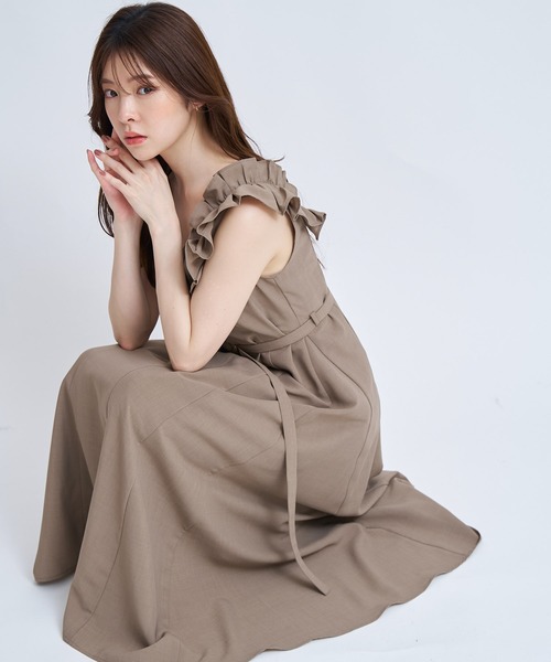NOELA(ノエラ)の「肩フリルワンピース(ワンピース・レディース・ネイビー/ブルー/モカ・S/M)」の16枚目の写真