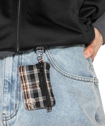 XTONZ（エクストーンズ）の「XTA111 チェックマルチポケットキリングカード財布 (ブラック)（札入れ/マネークリップ）」