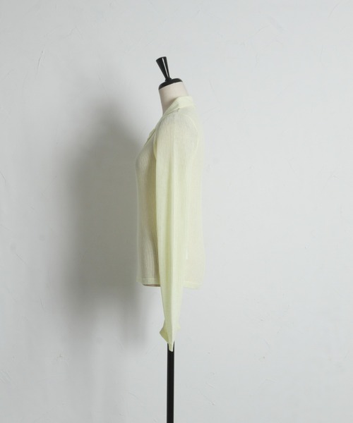 ARVELLIA（アルベリア）の「SHEER RIB POLO TOP（Tシャツ/カットソー・レディース・ブルー/ブラック/イエロー・M）」の19枚目の写真