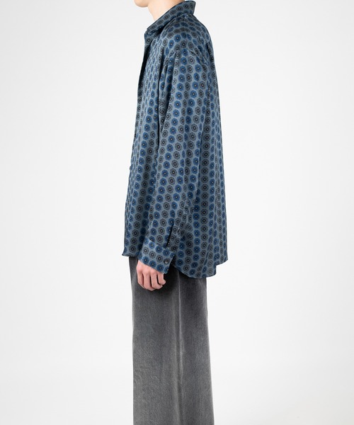 LAD MUSICIAN（ラッドミュージシャン）の「SILKY SATIN INKJET OCTAGON BIG SHIRT（シャツ/ブラウス・メンズ・ワイン/グレー系・46/44/42）」の4枚目の写真