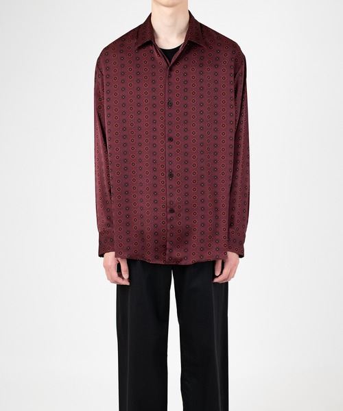 LAD MUSICIAN（ラッドミュージシャン）の「SILKY SATIN INKJET OCTAGON BIG SHIRT（シャツ/ブラウス・メンズ・ワイン/グレー系・46/44/42）」の8枚目の写真