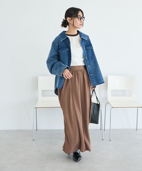 CRAFT STANDARD BOUTIQUE(クラフトスタンダードブティック)の「ドレープポケットデザインスカート(スカート・レディース・ブラウン/ベージュ/ブラック・L/M)」の15枚目の写真