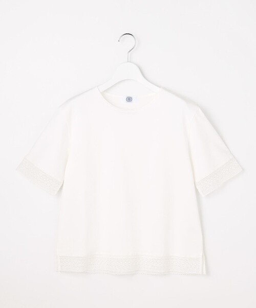J.PRESS（ジェイプレス）の「【一枚で着映え】コットンスムース レース カットソー（Tシャツ/カットソー・レディース・サックスブルー系/ネイビー系/ライトグリーン系/ピンク系/ライトグレー系/ホワイト系・T15/T13）」の17枚目の写真