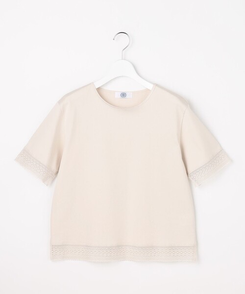 J.PRESS（ジェイプレス）の「【一枚で着映え】コットンスムース レース カットソー（Tシャツ/カットソー・レディース・サックスブルー系/ネイビー系/ライトグリーン系/ピンク系/ライトグレー系/ホワイト系・T15/T13）」の16枚目の写真
