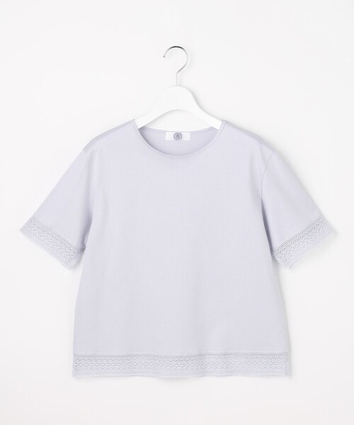 J.PRESS（ジェイプレス）の「【一枚で着映え】コットンスムース レース カットソー（Tシャツ/カットソー・レディース・サックスブルー系/ネイビー系/ライトグリーン系/ピンク系/ライトグレー系/ホワイト系・T15/T13）」の15枚目の写真