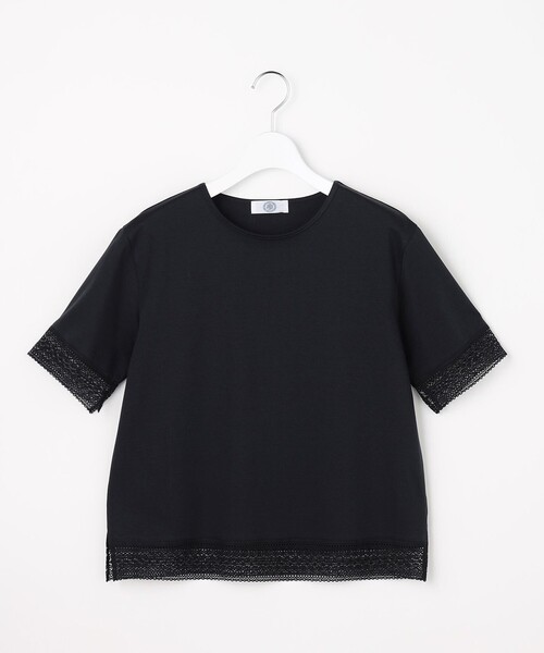 J.PRESS（ジェイプレス）の「【一枚で着映え】コットンスムース レース カットソー（Tシャツ/カットソー・レディース・サックスブルー系/ネイビー系/ライトグリーン系/ピンク系/ライトグレー系/ホワイト系・T15/T13）」の13枚目の写真