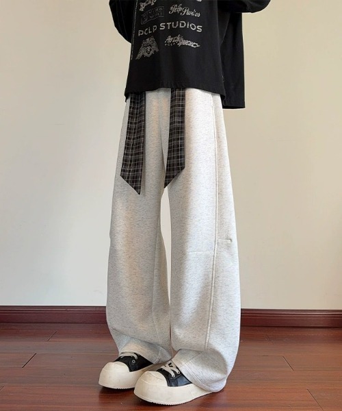 link lot(リンクロット)の「【2点セット】ウエストチェックデザインスウェットパンツ(スウェットパンツ・メンズ・ダークグレー/ホワイト・M/L)」の3枚目の写真