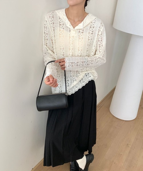 by LEGNA(バイレグナ)の「レースパーカー(パーカー・レディース・アイボリー/ブラウン系その他・LARGE/MEDIUM/X-LARGE)」の7枚目の写真