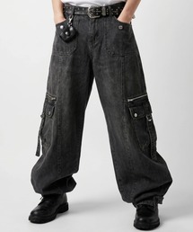 ARULE（アルール）の「A'GEM/9 × .kom 『ARULE/アルール』CURVED CARGO DENIM PANTS/カーブドカーゴデニムパンツ（カーゴパンツ）」