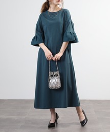 EGLANTINE フレアスリーブカットソーワンピース