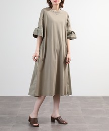EGLANTINE フレアスリーブカットソーワンピース