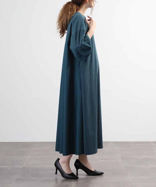 EGLANTINE（エグランティーヌ）の「EGLANTINE フレアスリーブカットソーワンピース（ワンピース・レディース・カーキ/ブラック/ブルーグリーン・40）」の16枚目の写真
