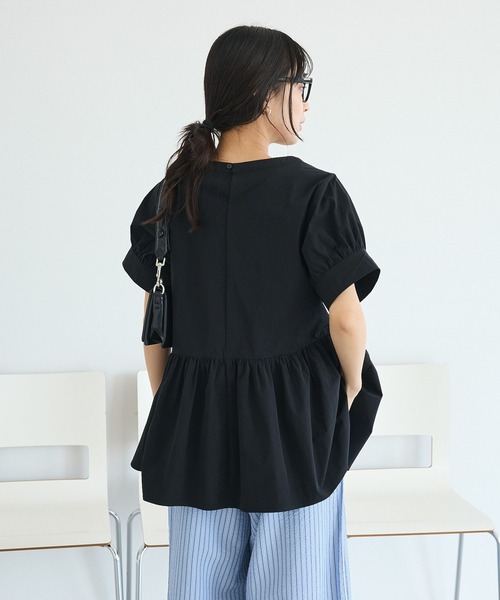 CRAFT STANDARD BOUTIQUE(クラフトスタンダードブティック)の「撥水 ペプラムチュニック(チュニック・レディース・ライトパープル/ブラック/ライトグリーン・FREE)」の7枚目の写真