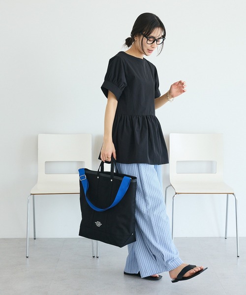 CRAFT STANDARD BOUTIQUE(クラフトスタンダードブティック)の「撥水 ペプラムチュニック(チュニック・レディース・ライトパープル/ブラック/ライトグリーン・FREE)」の12枚目の写真