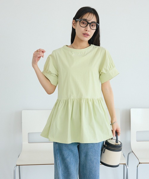 CRAFT STANDARD BOUTIQUE(クラフトスタンダードブティック)の「撥水 ペプラムチュニック(チュニック・レディース・ライトパープル/ブラック/ライトグリーン・FREE)」の13枚目の写真