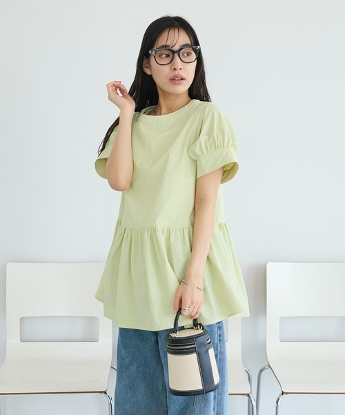 CRAFT STANDARD BOUTIQUE(クラフトスタンダードブティック)の「撥水 ペプラムチュニック(チュニック・レディース・ライトパープル/ブラック/ライトグリーン・FREE)」の14枚目の写真