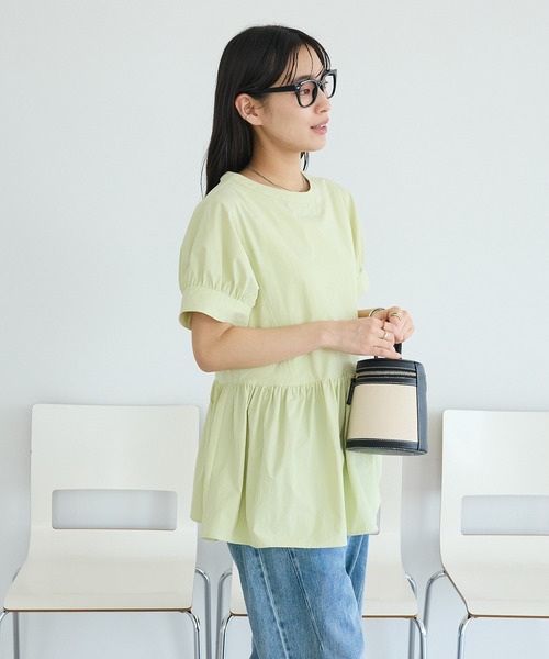 CRAFT STANDARD BOUTIQUE(クラフトスタンダードブティック)の「撥水 ペプラムチュニック(チュニック・レディース・ライトパープル/ブラック/ライトグリーン・FREE)」の15枚目の写真