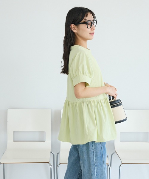 CRAFT STANDARD BOUTIQUE(クラフトスタンダードブティック)の「撥水 ペプラムチュニック(チュニック・レディース・ライトパープル/ブラック/ライトグリーン・FREE)」の16枚目の写真