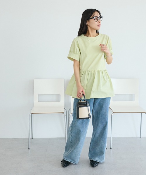 CRAFT STANDARD BOUTIQUE(クラフトスタンダードブティック)の「撥水 ペプラムチュニック(チュニック・レディース・ライトパープル/ブラック/ライトグリーン・FREE)」の18枚目の写真