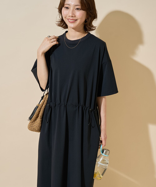 FREAK'S STORE(フリークスストア)の「限定展開 TAION × FREAK'S STORE/タイオン <UVカット・吸水速乾・接触冷感・抗菌・ストレッチ>別注 ドロー コード 半袖 ワンピース(ワンピース・レディース・ライトグレー/ブラック/インディゴブルー/ベージュ・フリ-)」の5枚目の写真