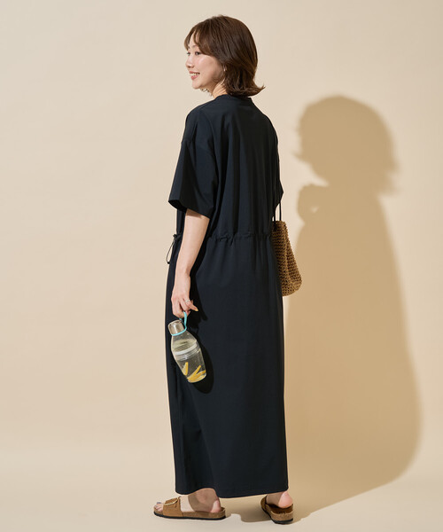 FREAK'S STORE(フリークスストア)の「限定展開 TAION × FREAK'S STORE/タイオン <UVカット・吸水速乾・接触冷感・抗菌・ストレッチ>別注 ドロー コード 半袖 ワンピース(ワンピース・レディース・ライトグレー/ブラック/インディゴブルー/ベージュ・フリ-)」の10枚目の写真