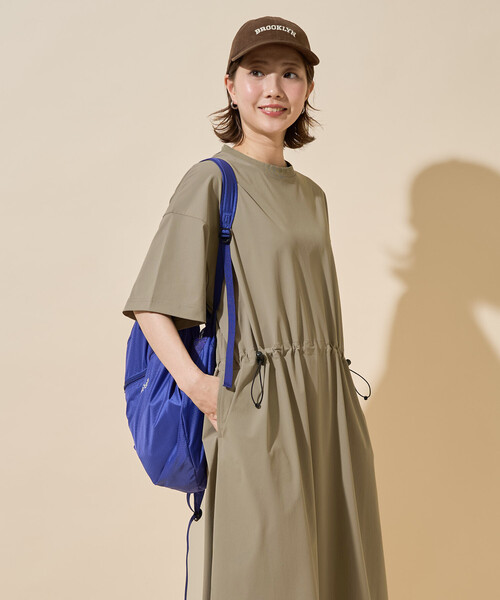 FREAK'S STORE(フリークスストア)の「限定展開 TAION × FREAK'S STORE/タイオン <UVカット・吸水速乾・接触冷感・抗菌・ストレッチ>別注 ドロー コード 半袖 ワンピース(ワンピース・レディース・ライトグレー/ブラック/インディゴブルー/ベージュ・フリ-)」の12枚目の写真