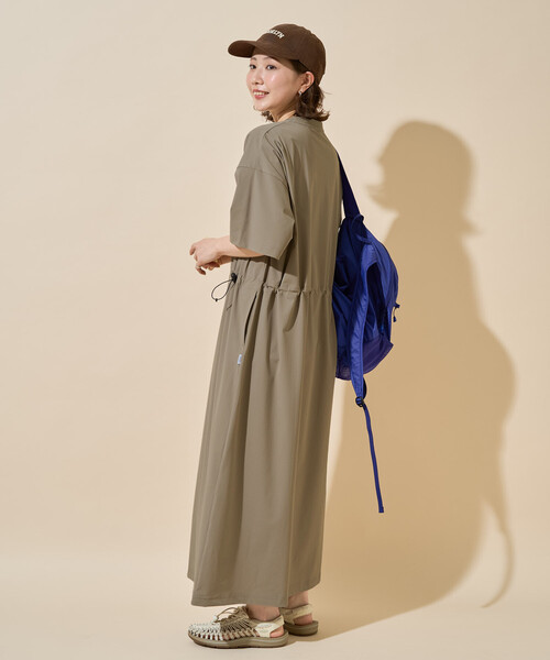 FREAK'S STORE(フリークスストア)の「限定展開 TAION × FREAK'S STORE/タイオン <UVカット・吸水速乾・接触冷感・抗菌・ストレッチ>別注 ドロー コード 半袖 ワンピース(ワンピース・レディース・ライトグレー/ブラック/インディゴブルー/ベージュ・フリ-)」の13枚目の写真