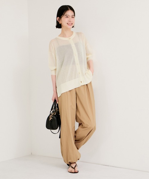 LE CERCLE par rope'(ルセルクルパーロペ)の「ボリュームシアーカーディガン(カーディガン/ボレロ・レディース・ピンク系その他2/ネイビー/オフホワイト・FREE)」の10枚目の写真
